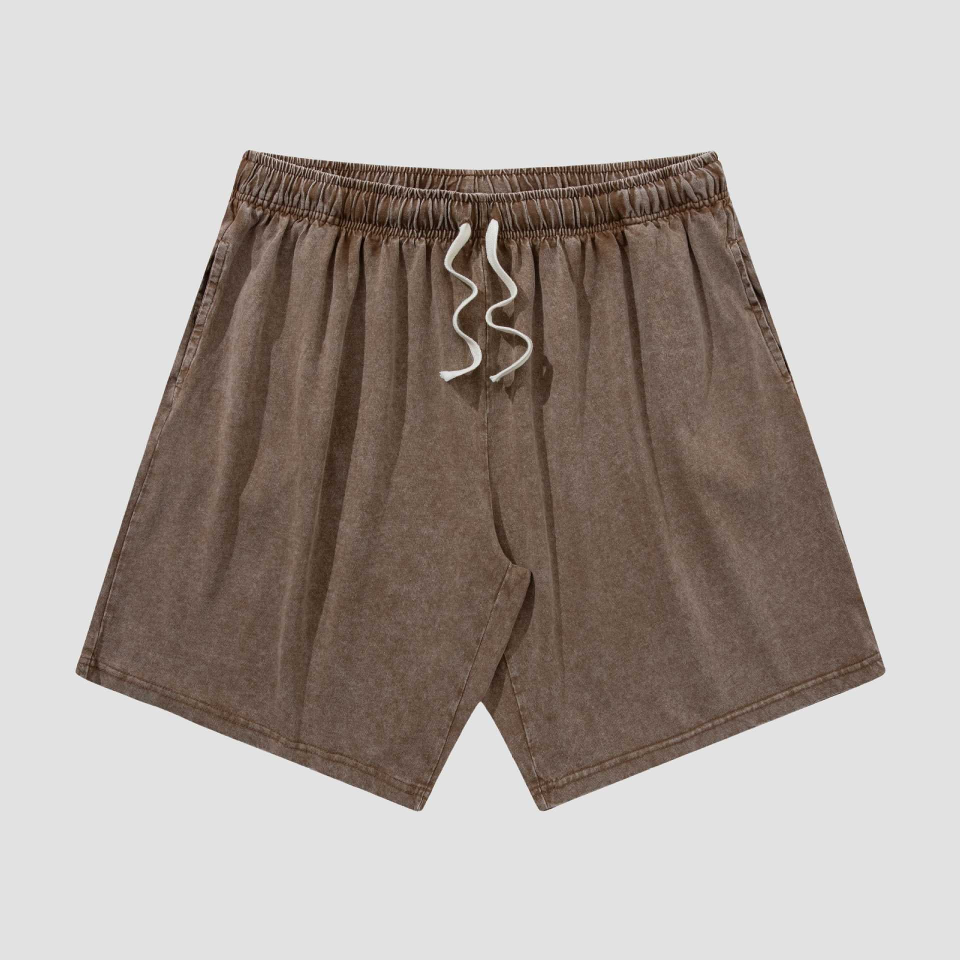 Men's Vintage Washed Cotton Shorts Set