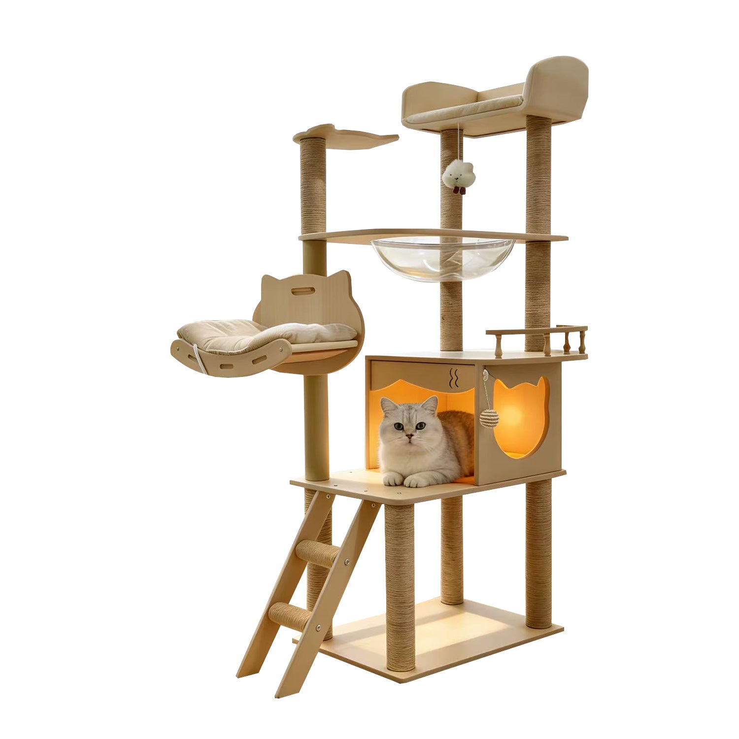 Multi-functional Cat Tree with Scratching Post and Bed