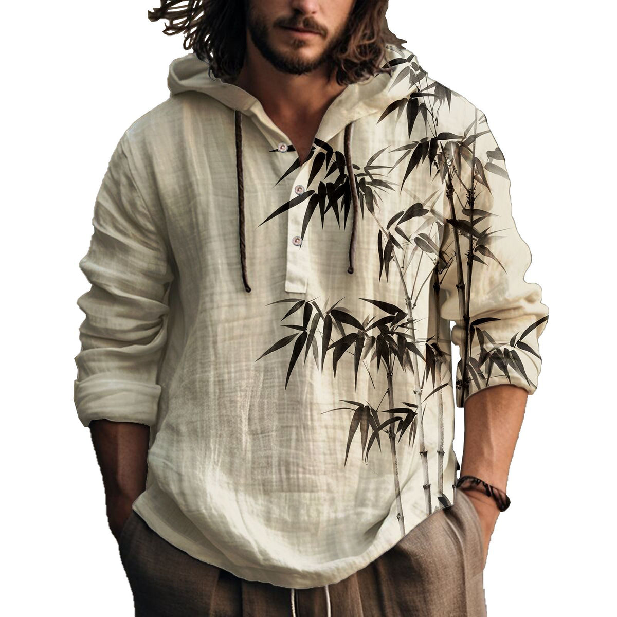 Mens 3D Printed Hooded Short Sleeve Shirt Casual Lapel Polyester Shirt