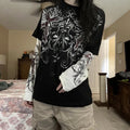 Men's Graphic Print Cotton T-Shirt Loose Fit Short Sleeve