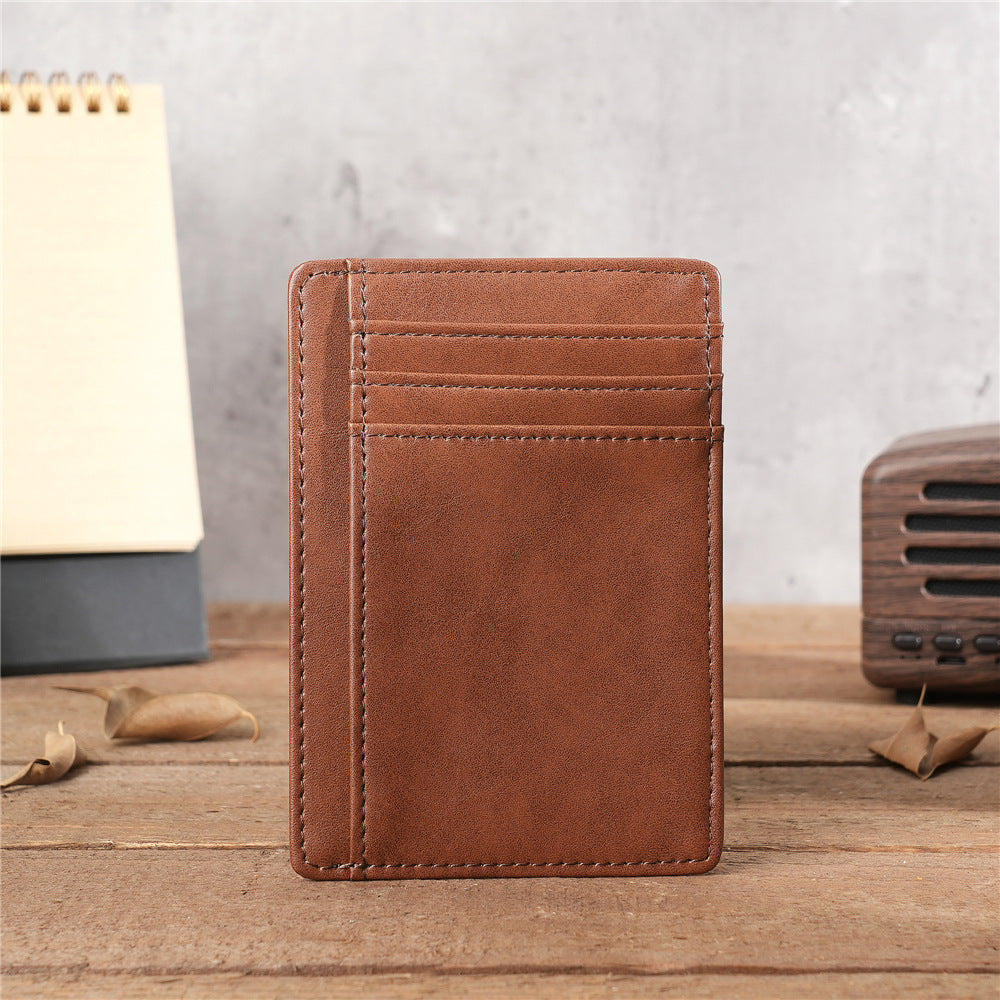 Ultra Thin Laser Engraved PU Leather Card Holder Wallet