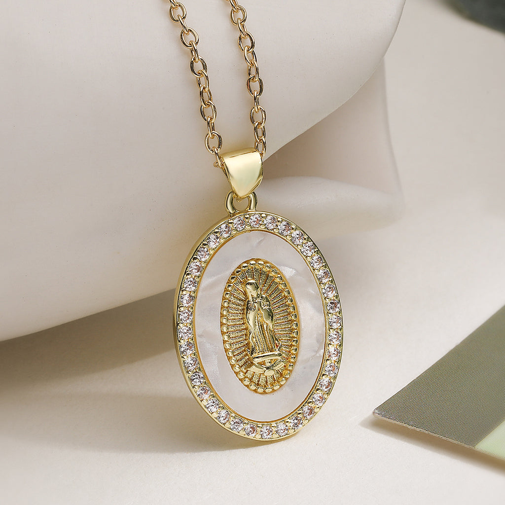 Geometric Zirconia Pendant Necklace