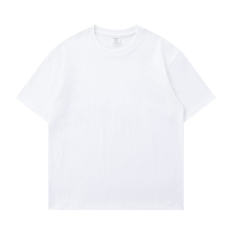 Unisex Couple Loose Half-Sleeve Round Neck Base Shirt
