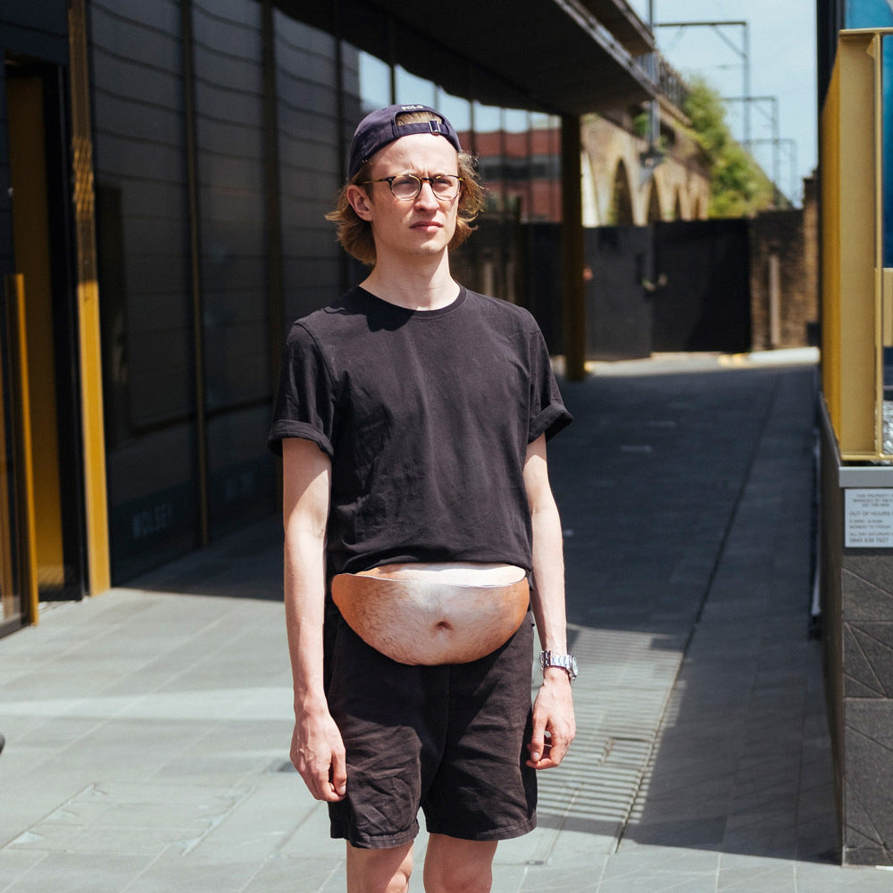 beer belly, wallet, loose change