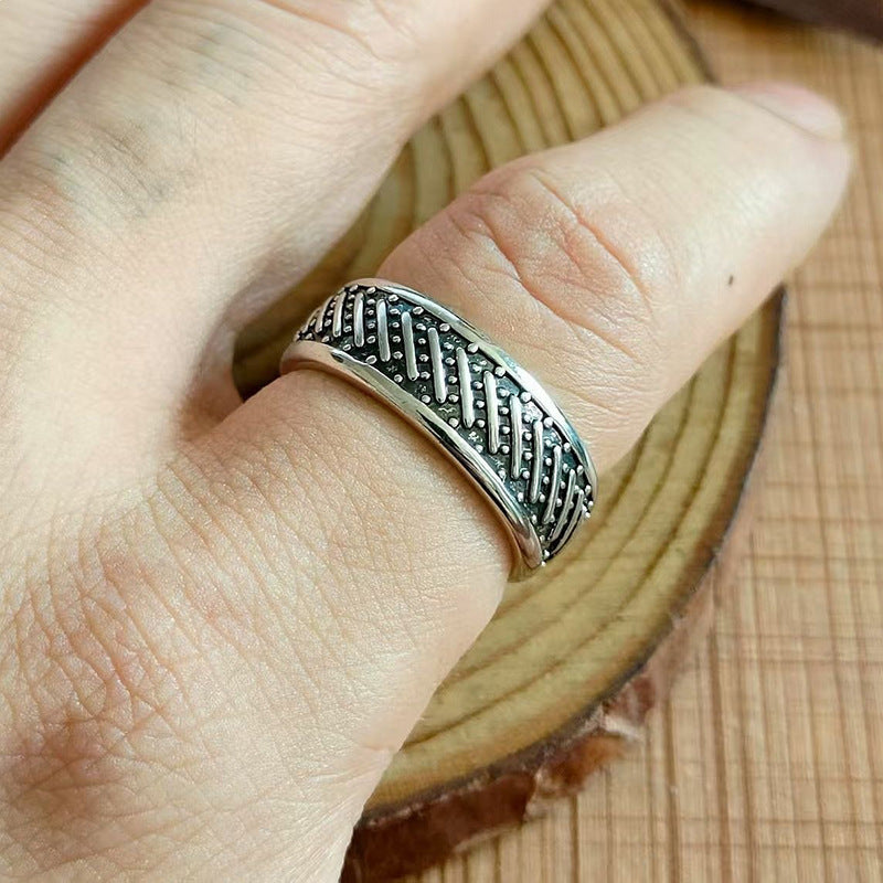 Vintage Copper Twist Ring Unisex Jewelry