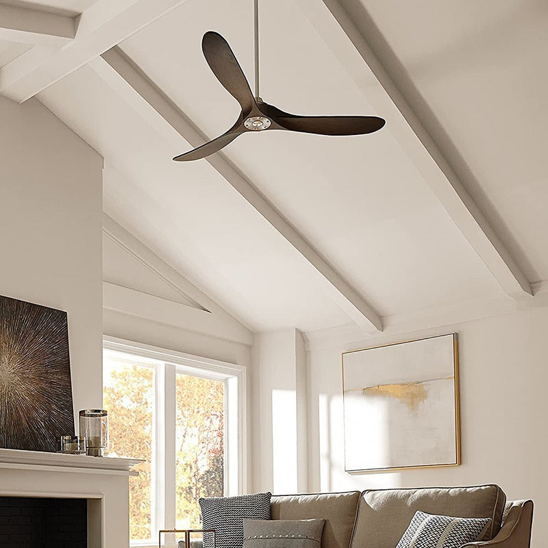 Retro Wood Ceiling Fan with Light and Remote Control