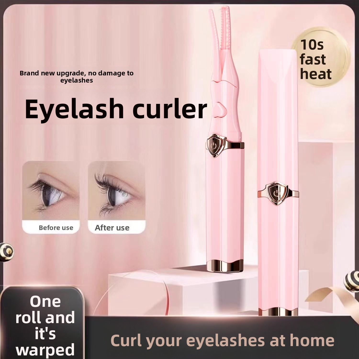 Electric Heated Eyelash Curler Portable Rechargeable