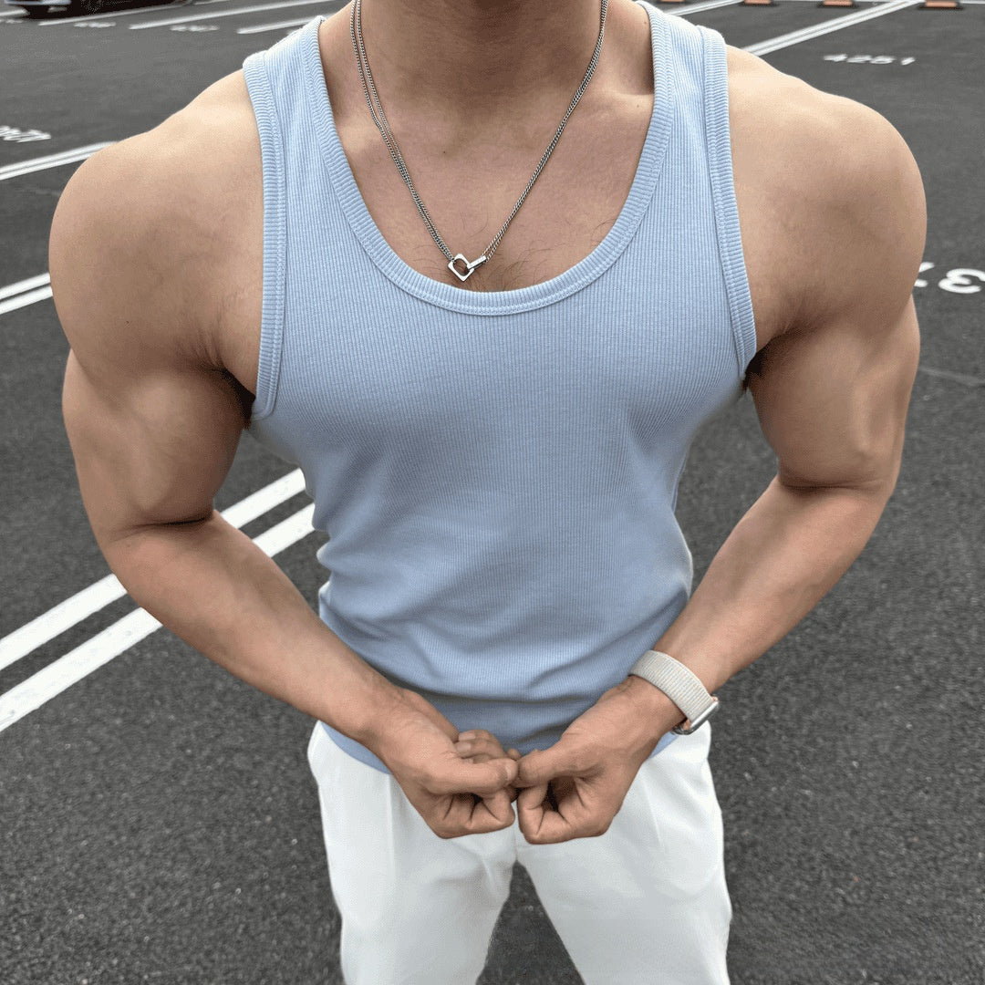Heavy-Duty Ribbed Cotton Fitness Tank Top