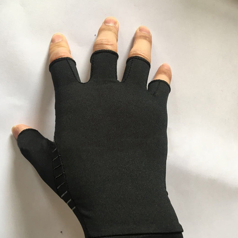 Copper Fiber Half Finger Compression Gloves
