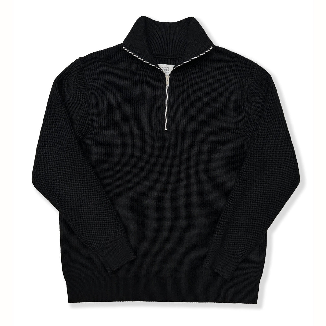 Half Zip Turtleneck Sweater Cotton Blend Loose Fit Top