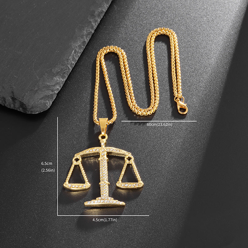 Letter Pendant Necklace with Vintage Chain