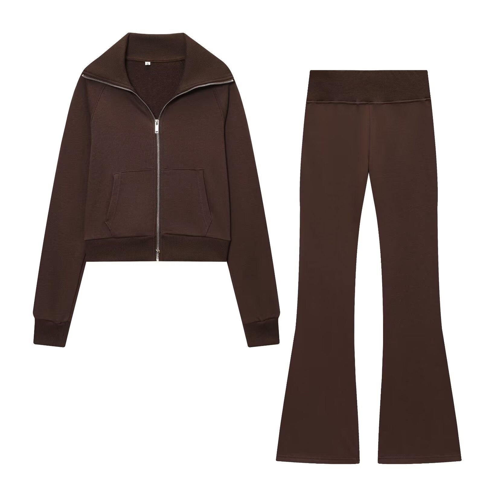 Womens Fleece Zipper Jacket and Pants Set