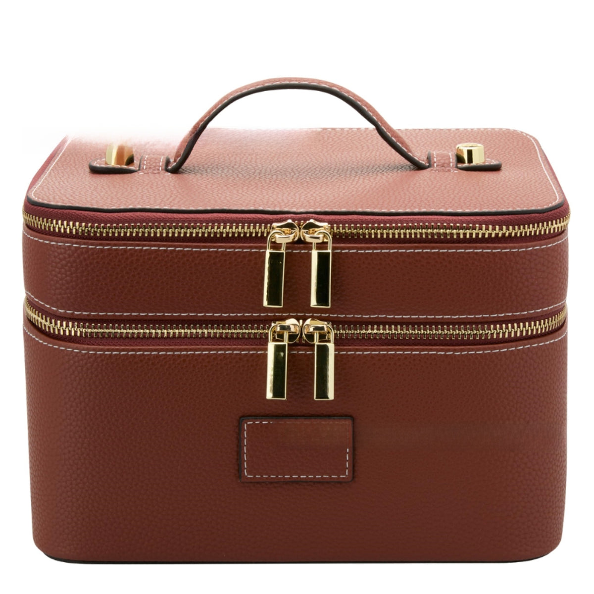 Double Layer PU Leather Makeup Bag