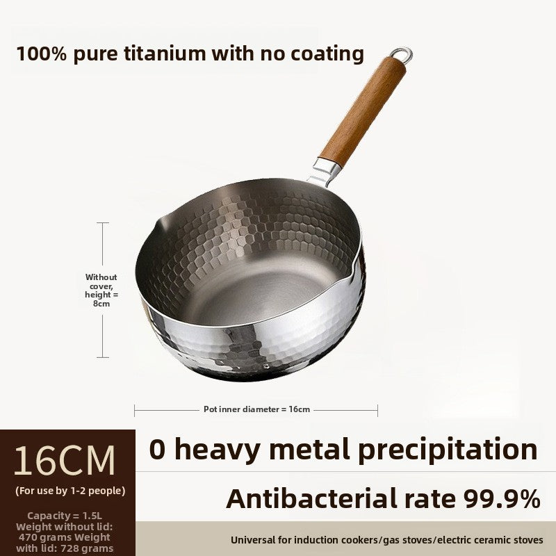 Pure Titanium Hammered Texture Cooking Pot with Steamer