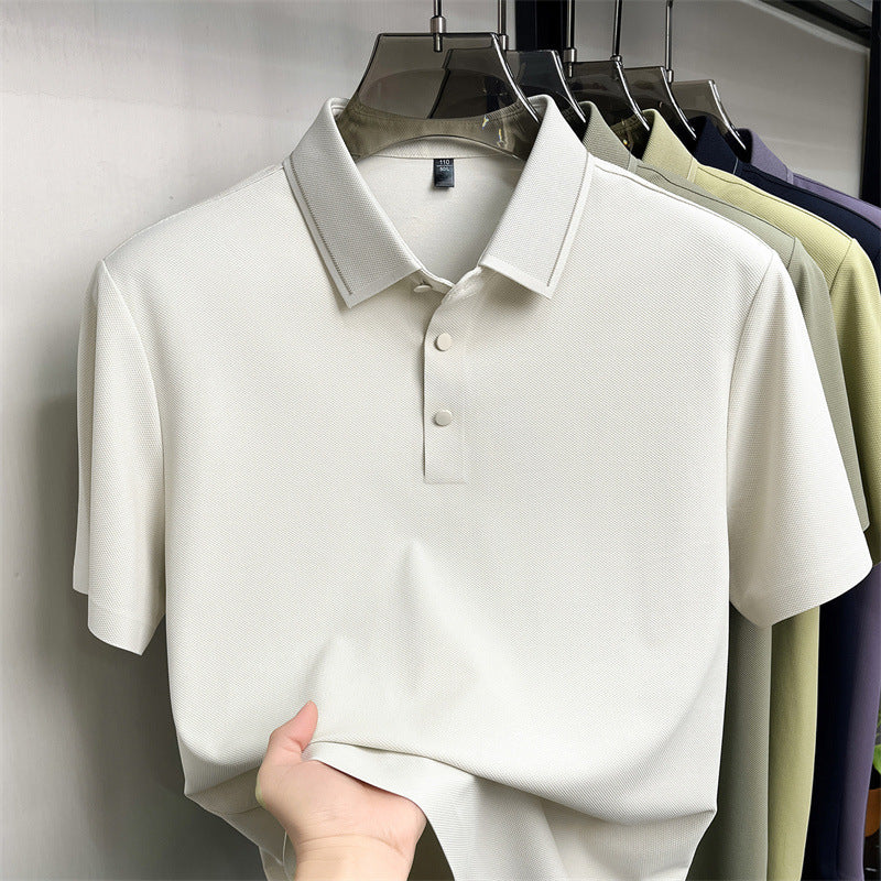 Linen Blend Cooling Mens Polo Shirt