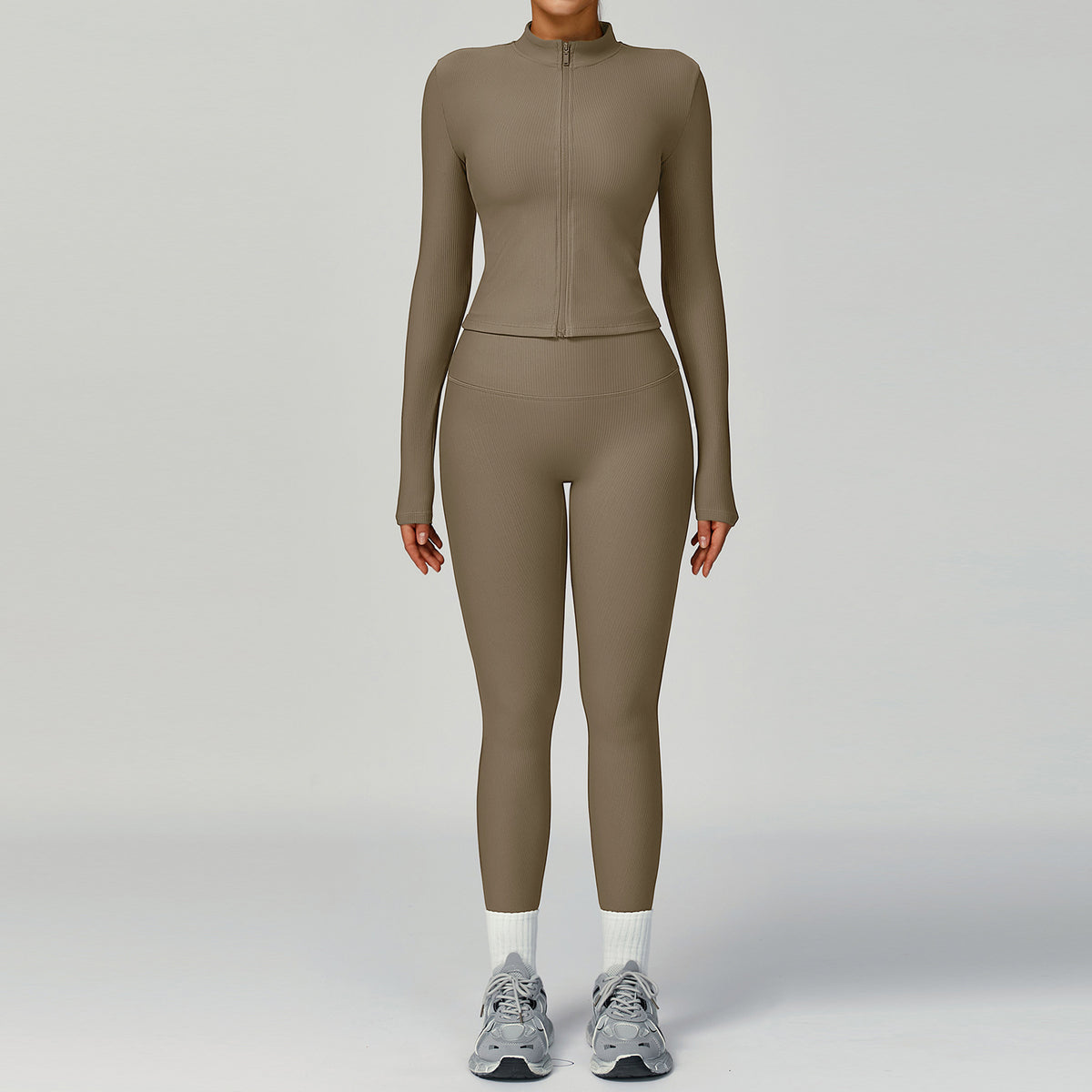 Womens High-Waisted Yoga Set with Moisture-Wicking Fabric
