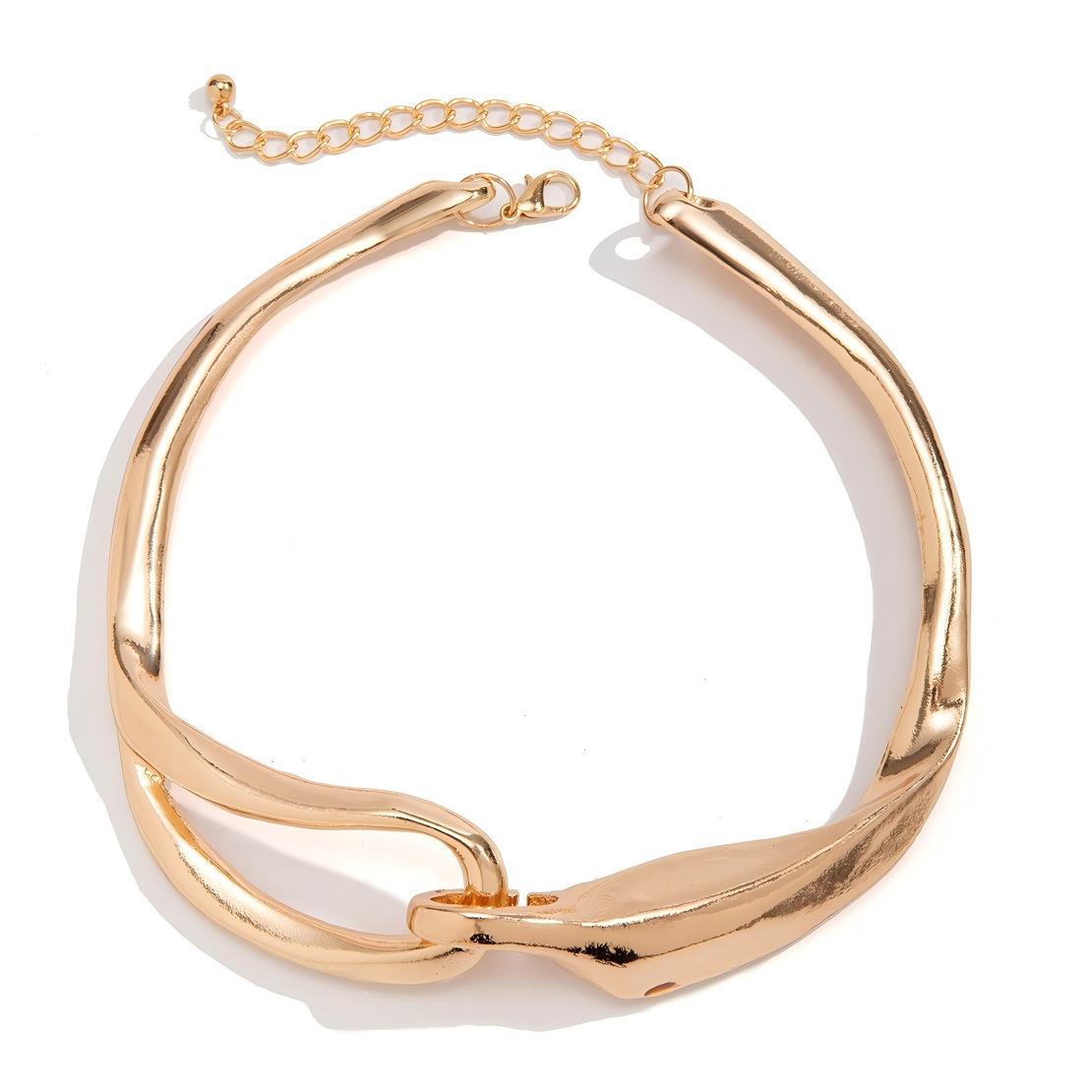 Geometric Metal Choker Necklace