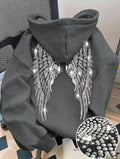 Women's long-sleeved printed hooded sweatshirt