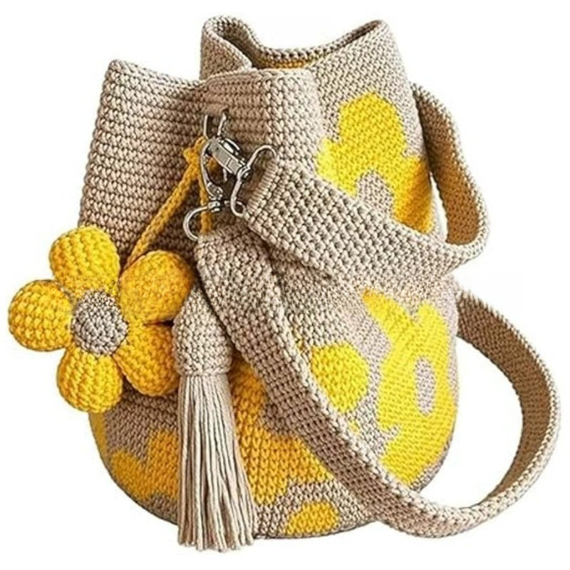 Handmade Crochet Floral Tote Bag