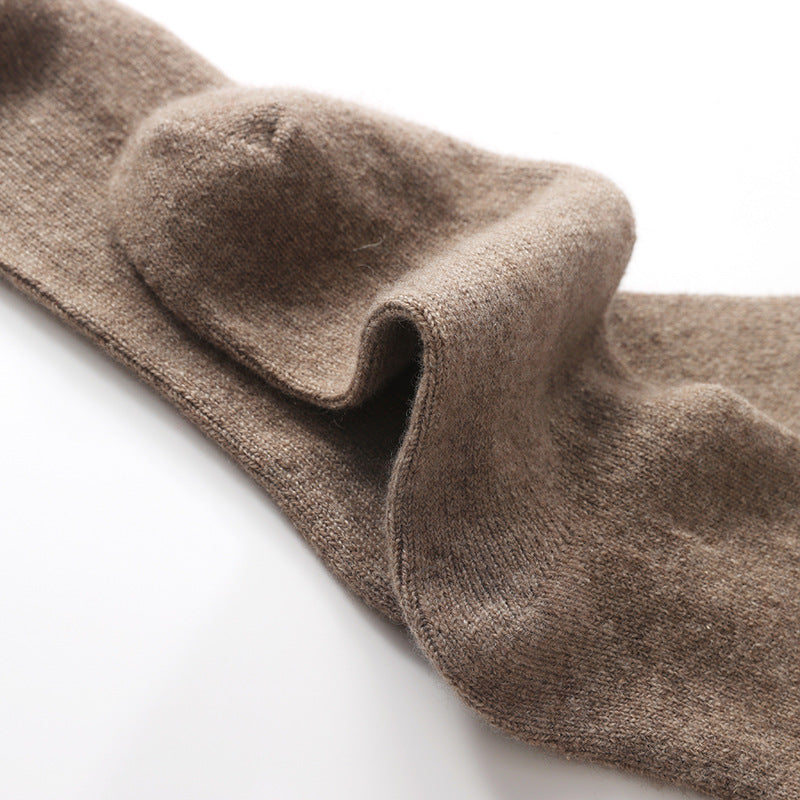 Cashmere Women's Mid-Length Thin Socks for Warmth and Comfort