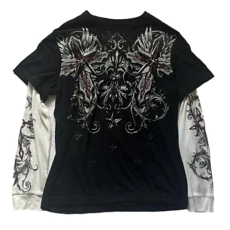 Men's Graphic Print Cotton T-Shirt Loose Fit Short Sleeve