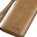 Mens Retro Cowhide Zipper Wallet