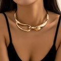 Geometric Metal Choker Necklace