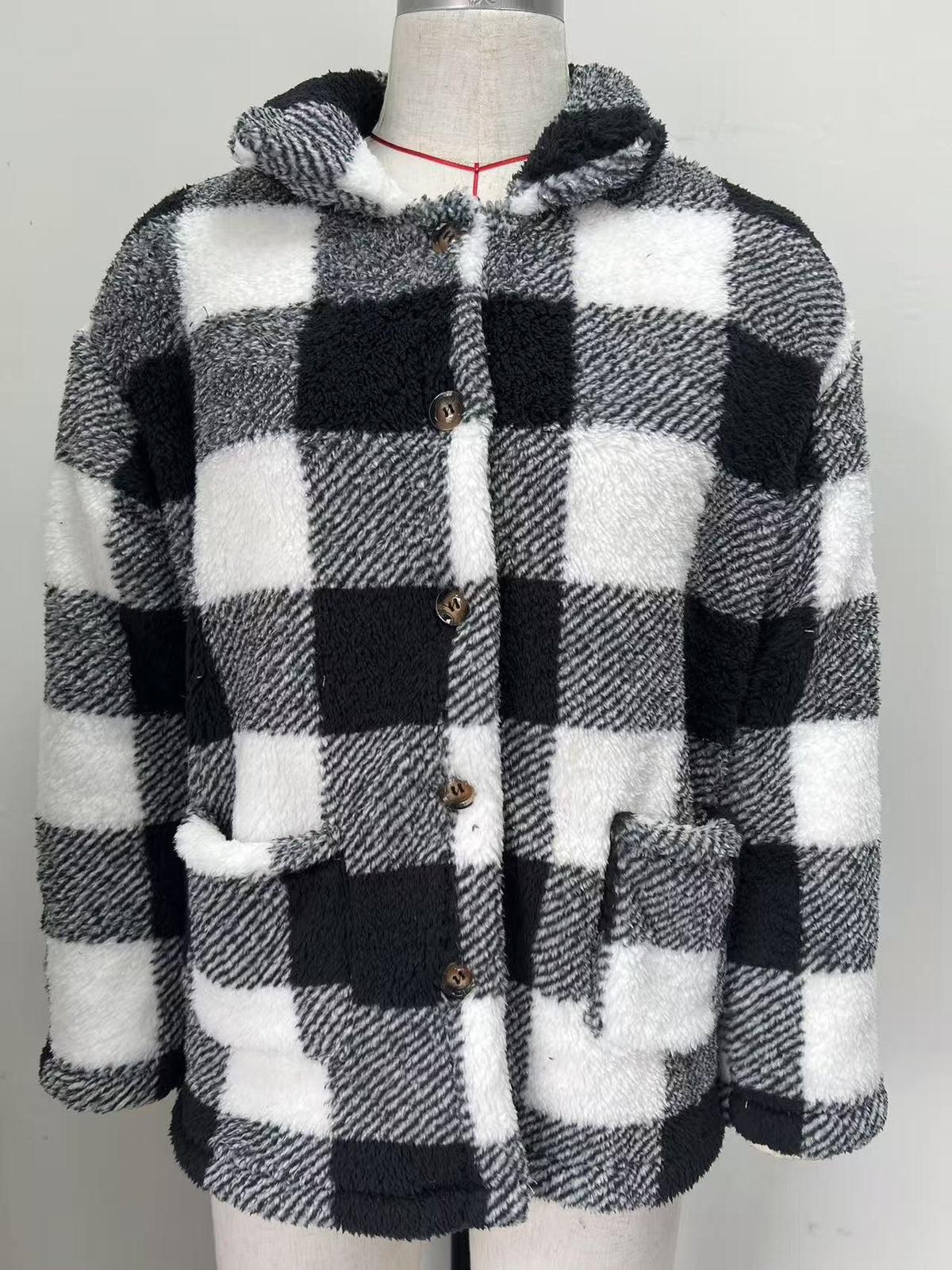 Womens Reversible Plaid Velvet Jacket