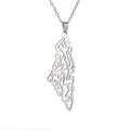 Geometric Map Pendant Necklace Unisex Jewelry
