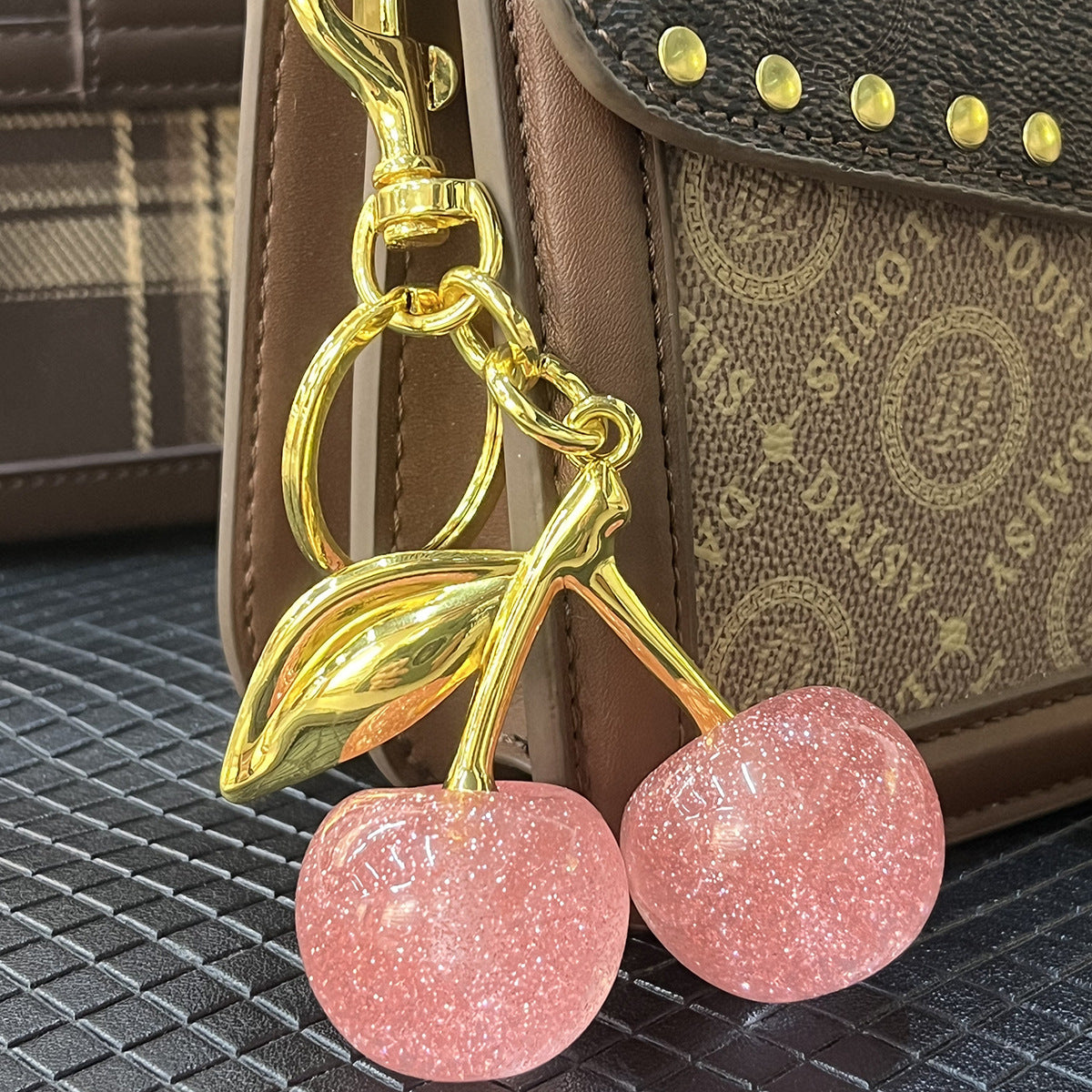 Cherry Keychain Bag Charm Metal Pendant