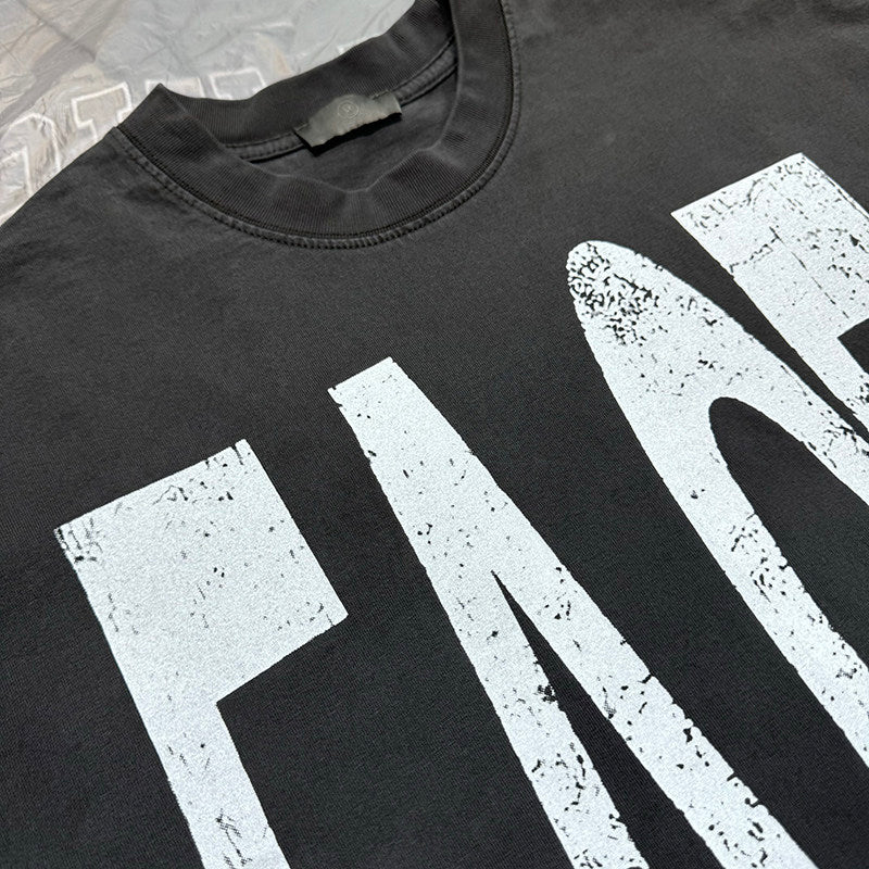 Oversized Vintage Washed Print T-Shirt