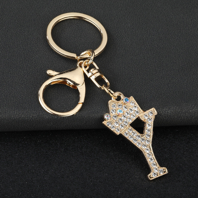 Fashion Zinc Alloy Letter Keychain Pendant