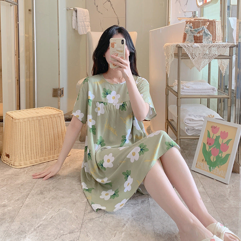 Thin sleeping dresses for women in spring  autumn and summer