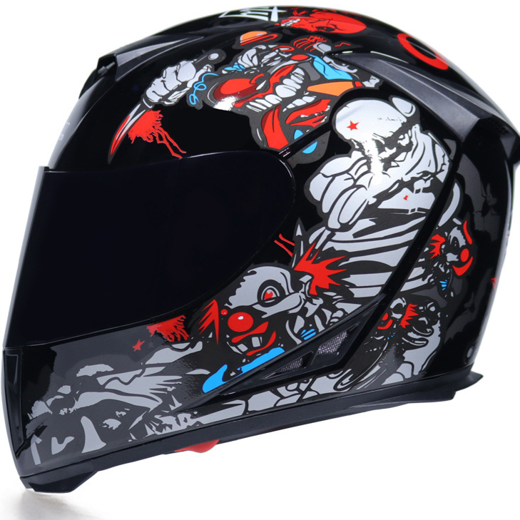 Full Face Motorcycle Helmet with Dual Lens and Anti-Fog