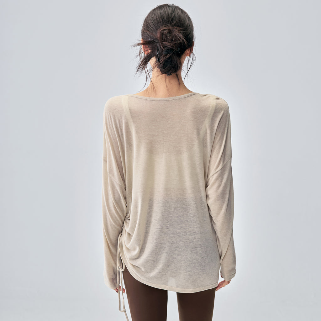Womens Loose Fit Yoga Long Sleeve Top