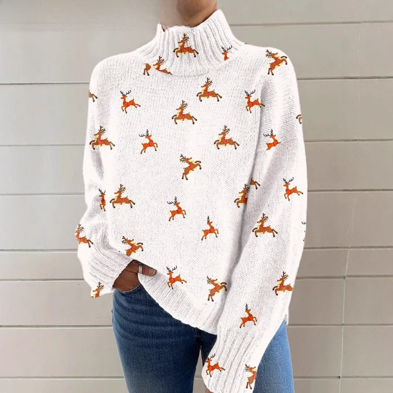Print Women's High-Neck Faux Sweater