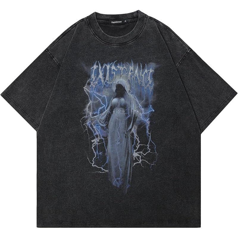 Vintage Washed Cotton Graphic T-Shirt