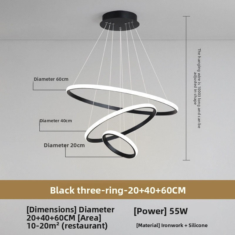 Modern Three Ring LED Chandelier
