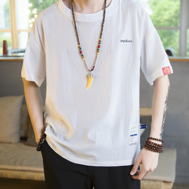 Cotton Linen Blend Mens Tshirt