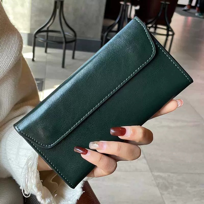 Genuine Leather Long Wallet for Women with Large Capacity