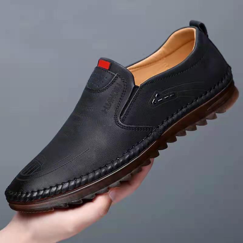 Mens Leather Stitched Loafers