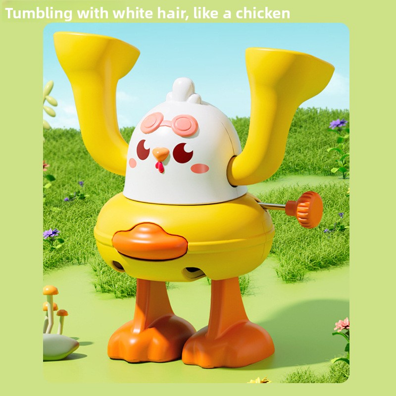 Children's Wind-Up Flipping Duck Chicken Toy