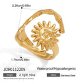 Sun Moon Open Ring Gold Plated