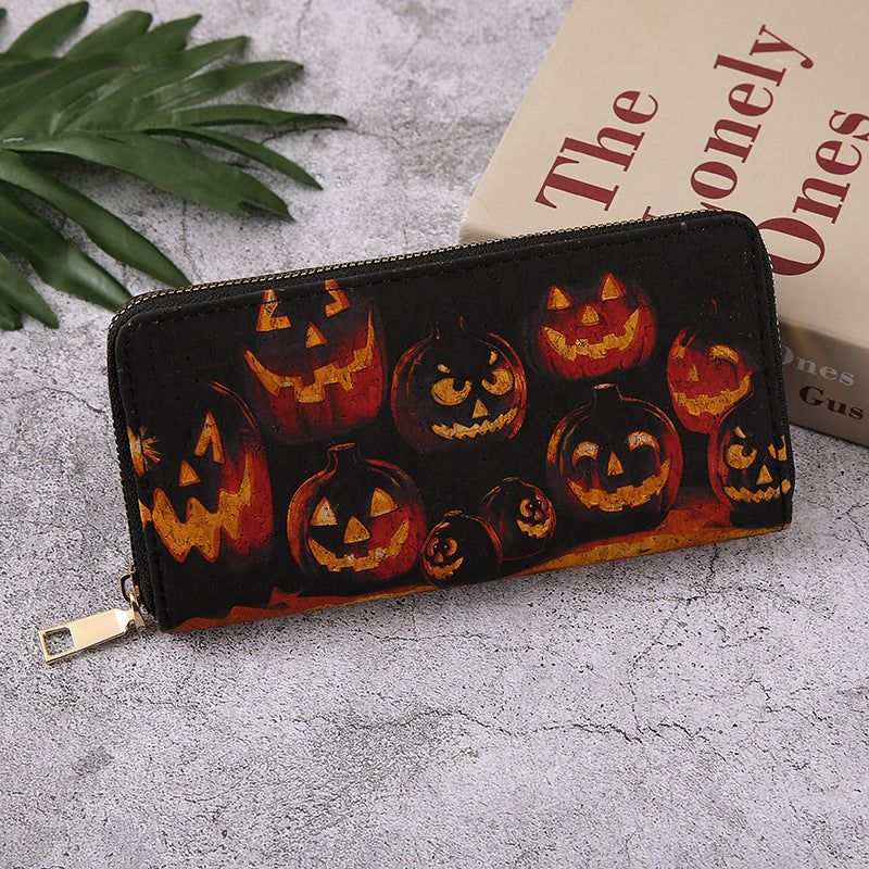 Halloween Pattern Long Wallet with Zipper