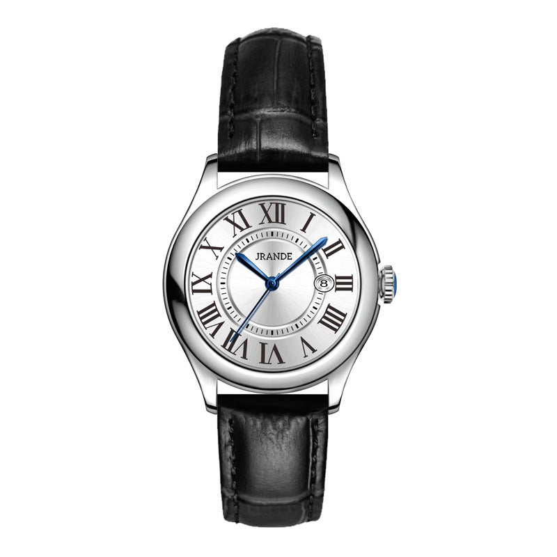 Jrande Leather Strap Quartz Couple Watches