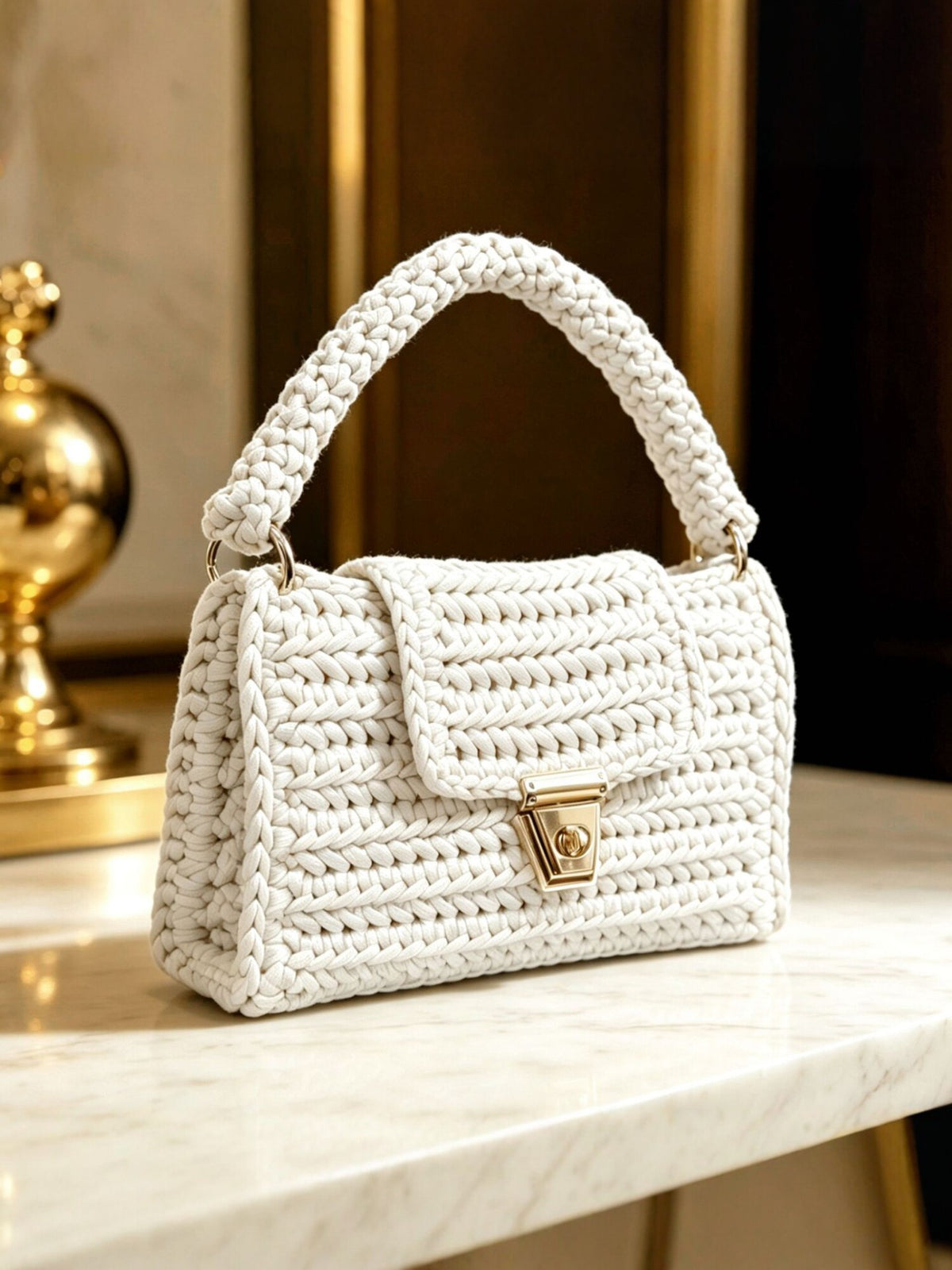 Handmade Wool Crochet Shoulder Bag