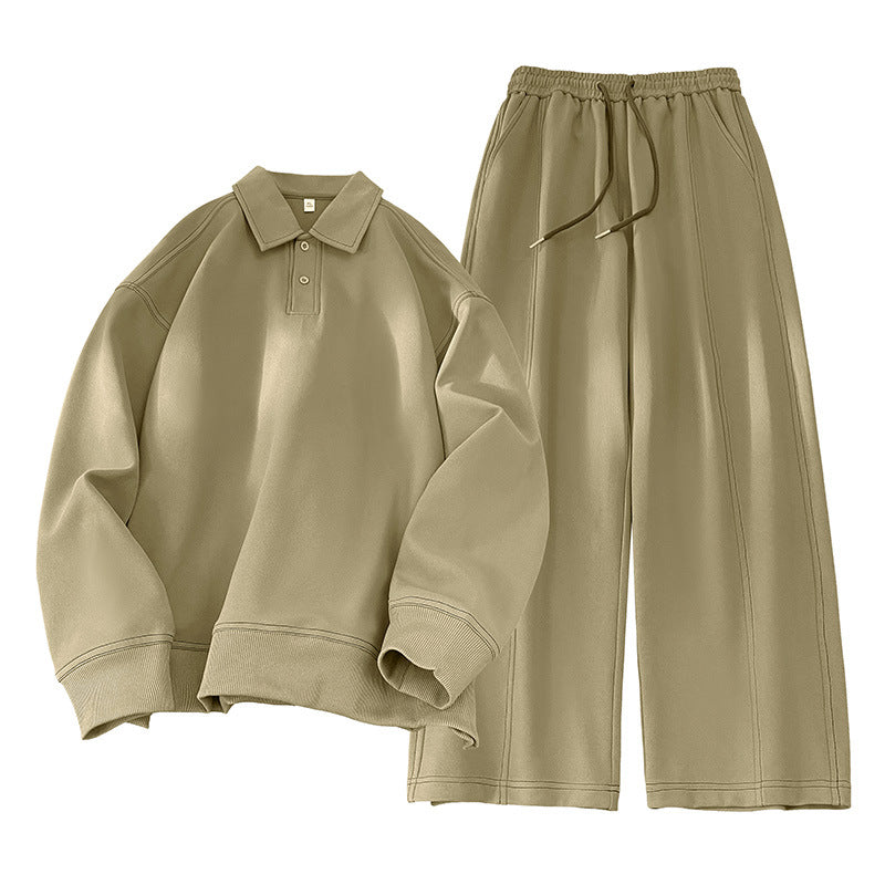 Unisex Stand Collar Sweatshirt and Pants
