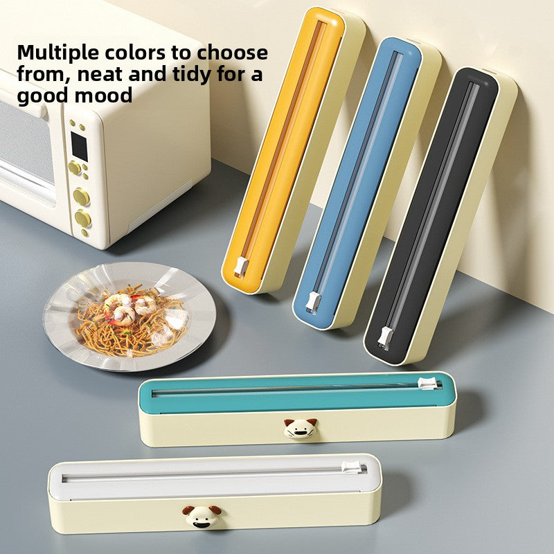 Adjustable Kitchen Wrap Cutter with Storage