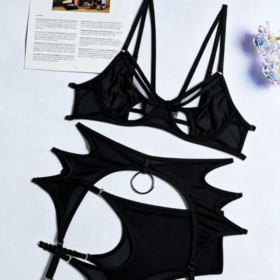 Sexy Lingerie Set with Metal Accessories