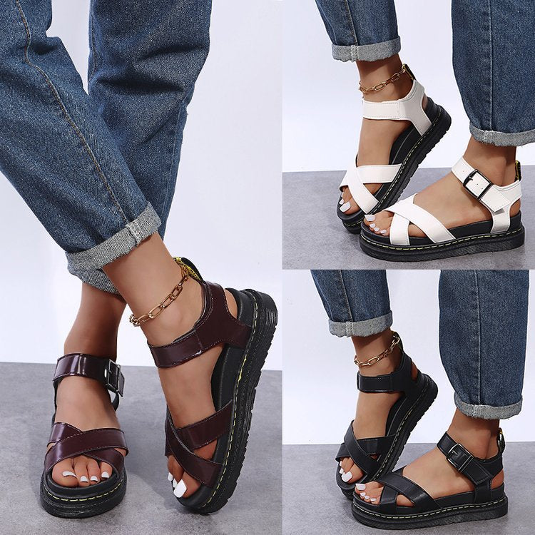 New Design: Women's Flat Roman Sandals Thick Hollow Out Sandals